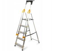 Escalera de aluminio KADAX, escalera de pie con pasamanos, escalera de...