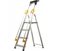 Escalera de aluminio KADAX, escalera de pie con pasamanos, escalera de pie re...
