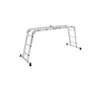 SONGMICS Escalera, Escalera Multiusos, Escalera de Tijera, Escalera de Aluminio, Escalera Doméstica, 4 x 3 Peldaños, hasta 150 kg, 12 Peldaños, Diseño 6 en 1, 326 cm de Largo, Plata GLT36M