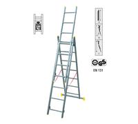 Escalera de Aluminio Triple 3X7 MAURER-FACAL FI95822 Capacidad 150 KG