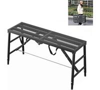 Escalera de andamio Plegable portátil con Plataforma de Trabajo Ajustable y Red antidesliz