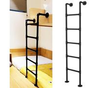 Escalera de ático de Hierro Forjado Negro de Alta Resistencia para literas, 100-300 cm, Ideal para el hogar, Dormitorio, Biblioteca, litera, terraza, Autocaravana, sótano, Ventana,
