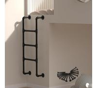 Escalera de ático de Metal Negro de 100, 125, 130, 140, 145 y 150 cm para Montaje en Pared, Resistente, Multiusos, con Kit (240 cm/9 Pulgadas)