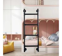 Escalera de ático montada en la pared, escalera industrial de tubería redonda para dormitorio, biblioteca, almacén, cubierta, caravana, barco, escalera de escalada recta