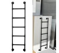 Escalera de ático montada en la Pared para el hogar, escaleras de Escalada de Tubo de Hierro Redondo Doble de 100 cm a 300 cm de Altura, escaleras de Entrada y Salida de Hierro Forjado, esca