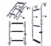 Escalera de baño Desmontable para Barcos de Pesca, pontones, muelles y Piscinas,es, muelles y Piscinas, Escalera de popa Plegable de Acero Inoxidable montada en la borda, Carga de 200 kg (3)