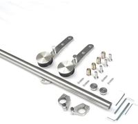 Escalera de Biblioteca con Ruedas de 2 m a 8 m, Juego Completo de herrajes para el hogar, la Oficina, la Biblioteca, Estilo Granero, Kit de riel Deslizante de Tubo Redondo para estantería (s