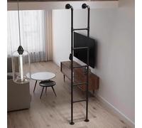 Escalera de buhardilla de 2m y 3m con fijación a Pared, Fabricada en Resistente Hierro Forjado Negro, Recta, para dormitorios, bibliotecas, literas, terrazas y caravanas, fácil Acceso en alt