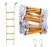 Escalera De Cuerda,10m Escalera Trenzada,Portátil para Emergencias,Adecuada para Casas De 3-5 Plantas,Balcones y Barandillas,con Una Capacidad De Carga De hasta 200 Kg.