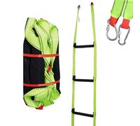 Escalera De Cuerda,10m Escalera Trenzada,Portátil para Emergencias,Adecuada para Casas De 3-6 Plantas,Balcones y Barandillas,con Una Capacidad De Carga De hasta 350 Kg(770 Libras),Verde