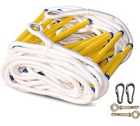 Escalera de Cuerda de Emergencia de 18 m, Escalera de Seguridad con Ganchos para Seguridad contra Incendios, portátil y Duradera para una evacuación rápida, Ideal para hogares y oficinas.