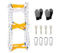 Escalera de cuerda de escape de incendios, cuerda de rescate portátil de seguridad de emergencia, escalera de evacuación de nailon suave multiusos, para ventana de casa, balcón, barandilla, casa de