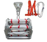 Escalera De Cuerda De Escape De Incendios De AleacióN De Aluminio, Escalera De Cuerda De EvacuacióN De Emergencia, 5-30m De Largo / Capacidad De Carga 500Kg, Escalera De ConstruccióN Plegable,15m