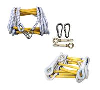 Escalera de cuerda de rescate para el hogar, resistente a la abrasión, antideslizante, escalera suave, dispositivo de escape de seguridad para escalada al aire libre, resina/blanco, 25 m 82 pies