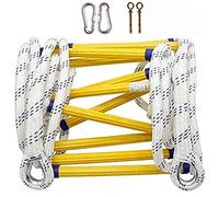Escalera de cuerda, Escalera de cuerda ignífuga con ganchos for escape de incendios, escalera de seguridad con cuerda blanca, 10 m(Flower Rope,30M)