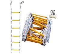 Escalera de Cuerda, Escalera de Emergencia contra Incendios, de 2/3/4 peldaños para Escalada doméstica, Escalera contra Incendios con Ganchos/6 m