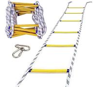 Escalera de Cuerda Escape Emergencia, Escalera evacuación con Gancho, despliegue rápido, Reutilizable, portátil y fácil almacenar(32FT/10M)