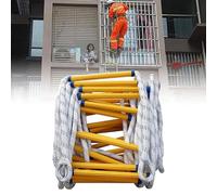 Escalera de Cuerda for Escape Incendios, Ventanas y Balcones, Uso rápido en Caso Incendio, escaleras Seguridad con mosquetones, Nailon compactas Reutilizables(16F/5M)