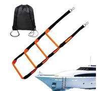 Escalera de cuerda para barcos - Escalera plegable de 4 peldaños para pesca, cuerda de nailon de alto rendimiento con peldaños deslizantes, escalada marina para viajes al aire libre, yate, actividades