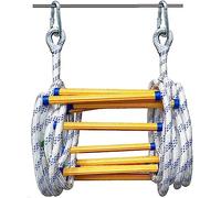 Escalera de Cuerda para emergencias en Caso de Incendio: diseño de Nailon Suave para Escalada doméstica, compacta y Reutilizable, Balcones y situaciones de Escape rápido.