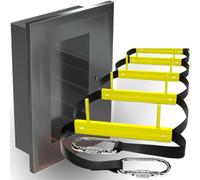 Escalera de Emergencia contra Incendios Montada en la Pared para 2 Pisos 7.5 m | Escalera de Escape de Emergencia para Hogares Incluye Caja de Almacenamiento de Aluminio y Herramientas de Montaje