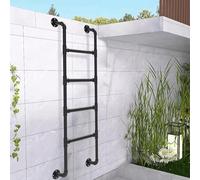 Escalera de Emergencia para sótano, Ventana, Pozo, 100-300 cm, para Montaje en Pared, para terraza, Techo y Garaje. Escalera de Hierro Forjado Negra para ático, litera (1,4 m/4,6 pies/55 pul