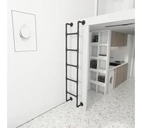 Escalera de Emergencia Resistente para Hueco de Ventana, Escalera de Metal Negra con herrajes de Montaje, Escalera de Escalada multifunción para Paredes Exteriores de sótanos y al
