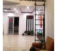 Escalera de Emergencia Resistente para Hueco de Ventana, Escalera Industrial de Tubo de Hierro para litera, Ideal para Subir al desván - Escalera de Metal Negra - Carga máxima de 3