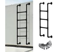Escalera de Emergencia Resistente para Huecos de Ventana, Escalera de Metal Negra con herrajes de Montaje, Escalera de Escalada multifunción para Paredes Exteriores de sótanos y a