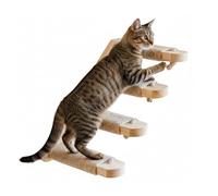 Escalera de Escalada para Gatos Interior Salitre con Rascador de Yute y Diseño Mural | Madera de Roble Maciza Montaje en Pared Vertical | ALTHEA LIVING