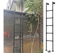 Escalera de escalada resistente - 3/4/5/6/7 escalones para cama y escalera de escape de incendios, capacidad de 330 libras para dormitorio, dormitorio y casa pequeña, 3.6 pies / 110 cm (negro)