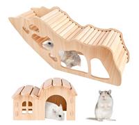Escalera de Escalada se Hámster, Escalera de Escalada para Hámster, Hamster Accesorios, Juguete de Escalada de Madera y Decoración de Jaula de Puente para Hámsteres, Ratones u Animales Pequeños