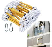 Escalera de Escape de Emergencia: Escalera de Cuerda de 5 Metros para una evacuación rápida; una solución de Seguridad Sencilla para Grandes Alturas, Adecuada para hogares, Apartamentos, ofi