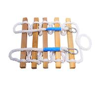 Escalera de escape de emergencia, escalera de cuerda de madera maciza, fuerza de tracción de 500 kg, antideslizante, diseño plegable con gancho para ventanas y balcones, 8 m