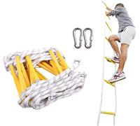 Escalera de Escape Impermeable - Cuerda de Emergencia portátil, Resistente a desgarros y al Fuego para techos Inclinados - Herramienta de Escape de Seguridad Esencial en Blanco/ama