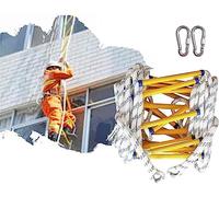 Escalera de Escape portátil, Escalera de Rescate de Cuerda Flexible de 10 m, Escape de Emergencia con Guantes, Reutilizable, Ligera, Ideal para la Seguridad del hogar y una evacuac