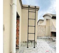 Escalera de escape universal de metal montada en la pared para pozos de ventana de sótano, 210-250 cm, capacidad de 150 kg, escalera de escalada duradera para seguridad contra incendios y evacuación