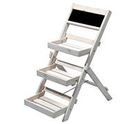Escalera de flores dobar, escalera de planta con tres escaleras para interiores y exteriores, blanco, 38.5x49.5x69.0 cm, 29402FSC