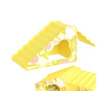 Escalera de hámster con forma de queso, escalera de jaula de roedores, 2 en 1, antideslizante, para roer, crianza, movimiento, exploración, tiempo de juego, jaula enriquecimiento