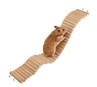 Escalera de hámster Living de 60 × 8 cm, puente de hámster con gancho de fijación, escalera de hámster, puente de madera, juguete Gerbil, escalera de escalada y puente de madera para pájaros, loros