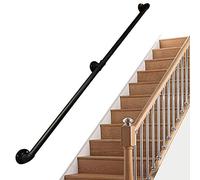 Escalera de hierro forjado de metal negro para interiores y exteriores, barandilla de seguridad para discapacitados, ancianos y niños, soporte para escaleras, patios y pasarelas