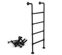 Escalera de hierro forjado montada en la pared para áticos, bibliotecas y caravanas, 102 pulgadas de altura, diseño resistente para un fácil acceso a techos y espacios altos