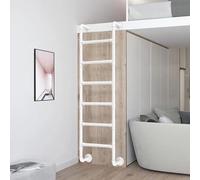 Escalera de hierro forjado montada en la pared para áticos y lofts, diseño de 3 a 5 escalones para camas altas, adecuada para cubiertas exteriores y caravanas