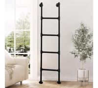 Escalera de Hierro Forjado Negra para Loft, Resistente, Antideslizante, para áticos, literas, balcón, Escalera de Seguridad, para Montar en la Pared, 100-300 cm, tamaño personaliz