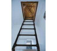 Escalera de hierro forjado negro resistente - Escalera de escape de incendios de 59 pulgadas para áticos, literas, lofts, cubiertas, caravanas - soporta 330 libras, acceso seguro a la ventana