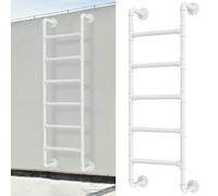 Escalera de Incendios para Patios de luz, Escalera Industrial de Tubo de Hierro para literas, Escalera metálica de Pared para áticos, Escalera de Escalada para Uso Interior y Exterior.