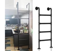 Escalera de Incendios Robusta de Metal para Seguridad en el hogar, Montaje en Pared, para Salidas de áticos y sótanos, Ahorro de Espacio, Capacidad de Carga hasta 150 kg, 2,4 m de Largo