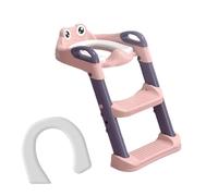 Escalera de inodoro para niños, escalera de aprendizaje de limpieza - Escalera plegable para maceta de escalera de inodoro - Asiento de maceta sobre inodoro con asas, escalera de aprendiza