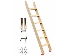Escalera de litera con escalones de goma de 3.9 pulgadas de ancho y soportes de gancho, escalera de repuesto de madera ligera para camas altas, dormitorios y campistas