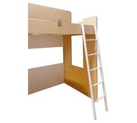 Escalera de litera con ganchos de 1,8 m, escalera de escalada para camas altas, escalera de seguridad para adolescentes y escuela, ideal para campañas y literas (blanco)